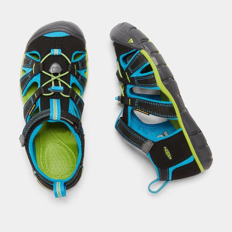 Sandalias Keen Seacamp II Cnx Para Niños Negros/Azules - Sandalias Keen Mexico (321457-OLT)